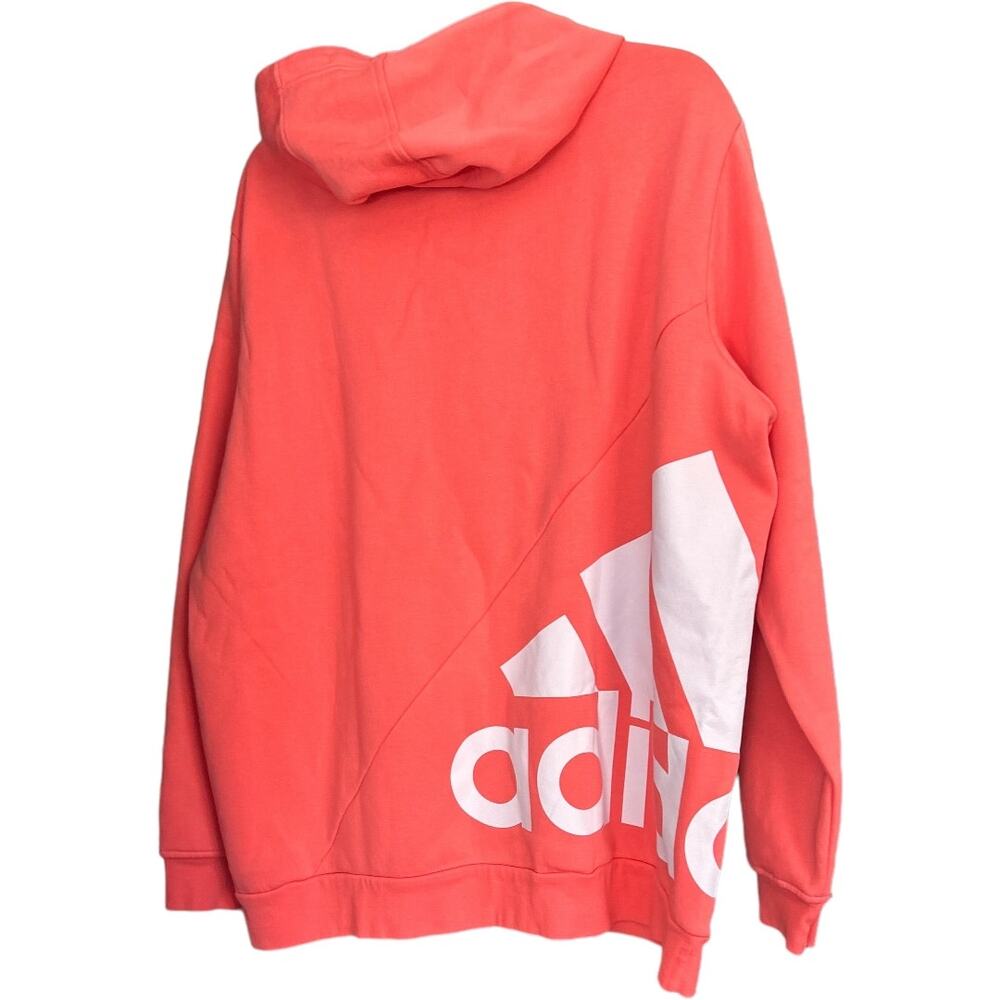 NWOT Men’s Side Wrap Logo Adidas Melon/Orange Pullover Hoodie Size Medium